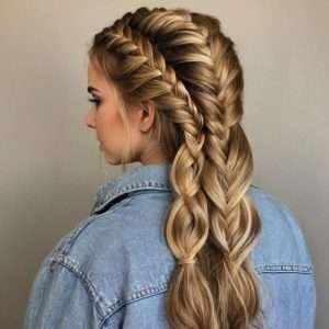 Half-Up Fishtail Braid