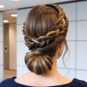 Halo Braid with a Bun