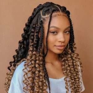 Knotless Braids with Curls