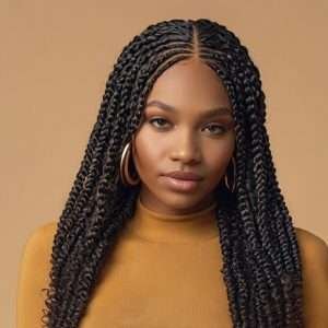 Knotless Braids with Curly Ends