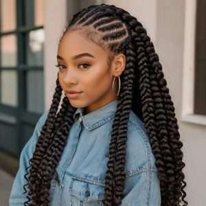 Cornrow Braids with Curly Ends - Cute Hairstyles