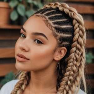 Peekaboo Braids with Curls
