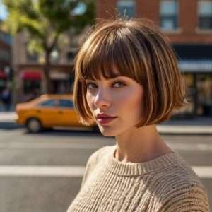Curtain Haircut with Subtle Highlights