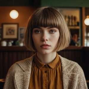 Curtain Hairstyle with Fringe