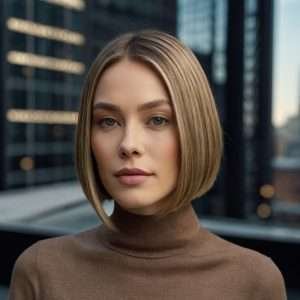 Straight Bob with Middle Part Haircut