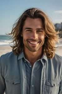 Wavy Hair Beard Vibes