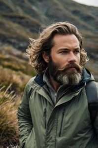 Windswept Waves and Beard - Long Hairstyles for Men
