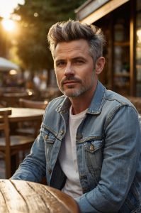 Messy Silver Quiff - Silver Hairstyles for Men
