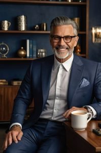 Silver Comb Over with Fade