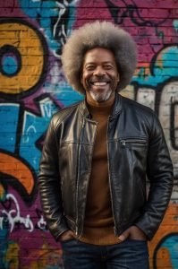 Silver Curly Hair (High-Top or Afro)