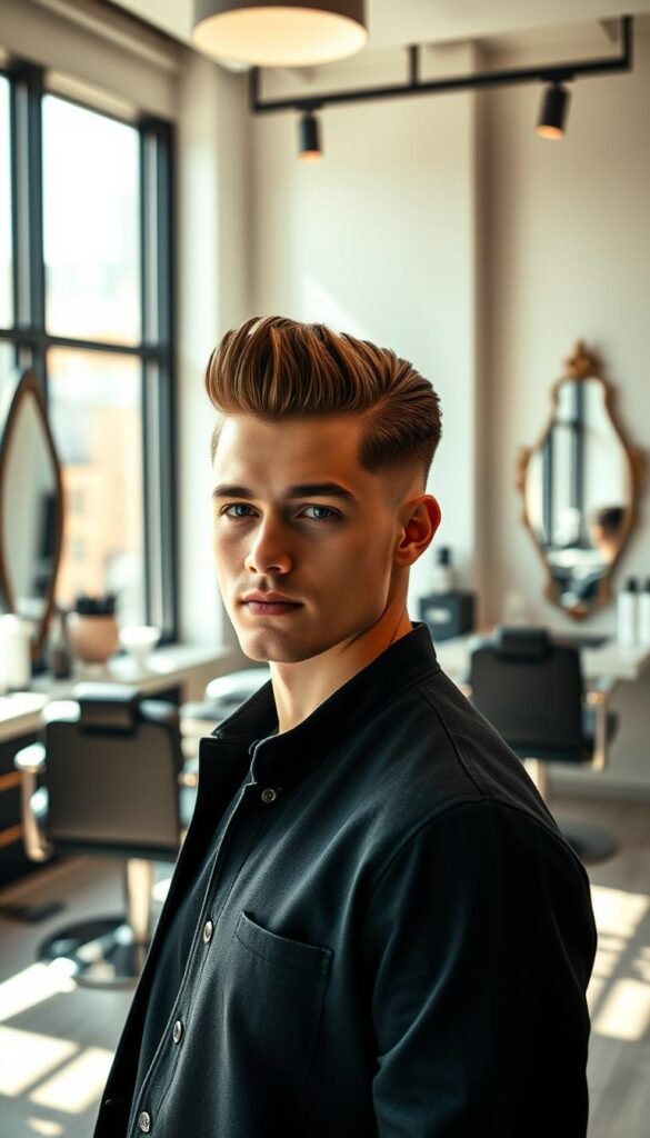 Pompadour und Taper Fade kombinieren